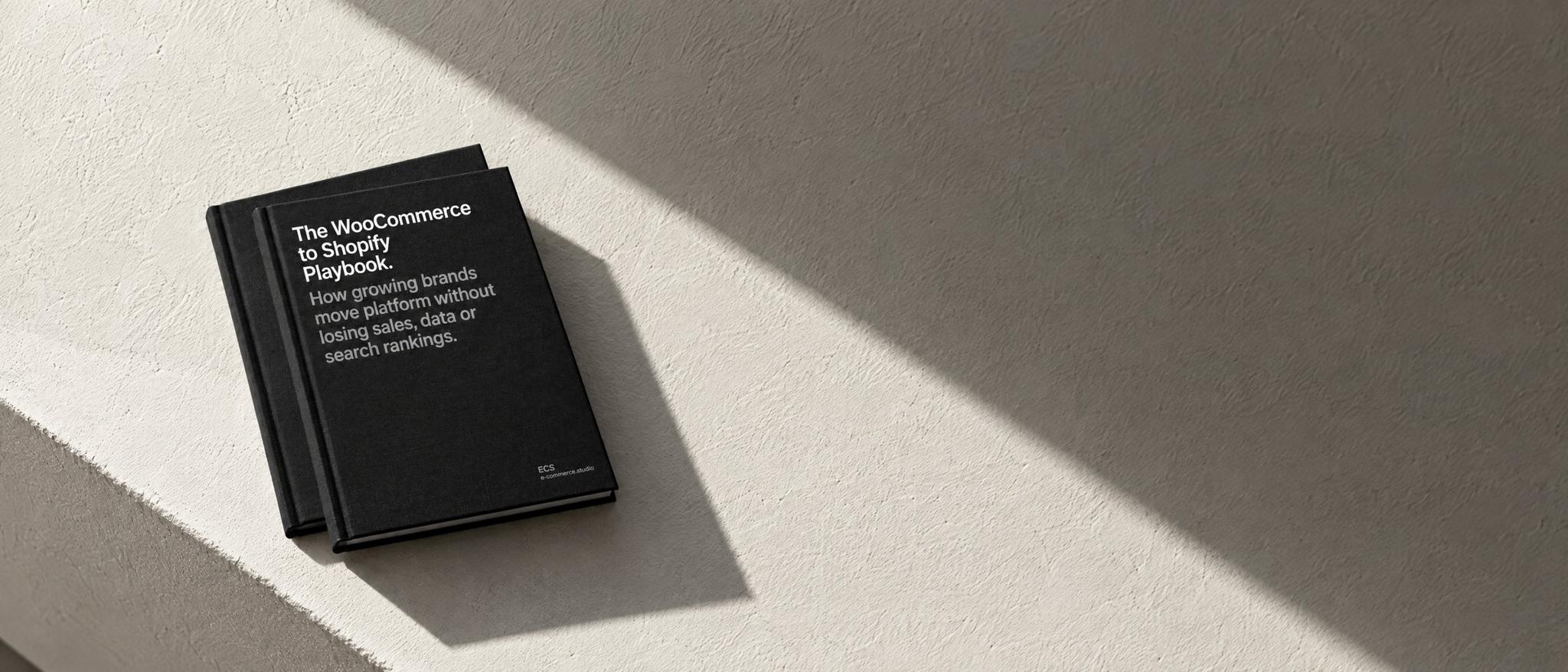 The WooCommerce to Shopify Playbook, a printed guide from E-Commerce Studio