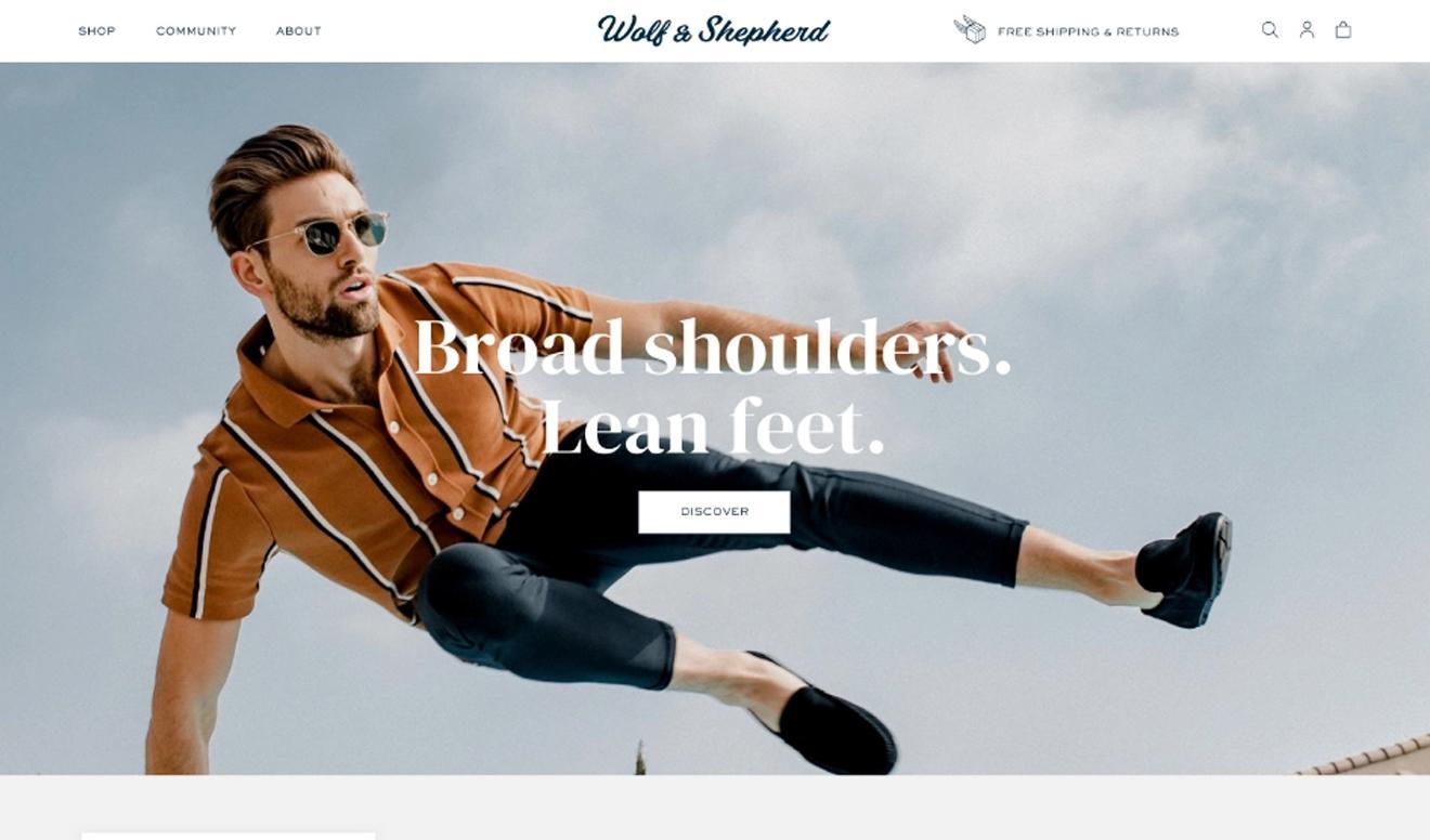 Broad shoulders. Lean feet.